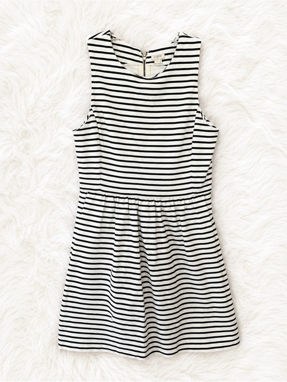 J.Crew Black & White Striped Fit & Flare Dress Size S